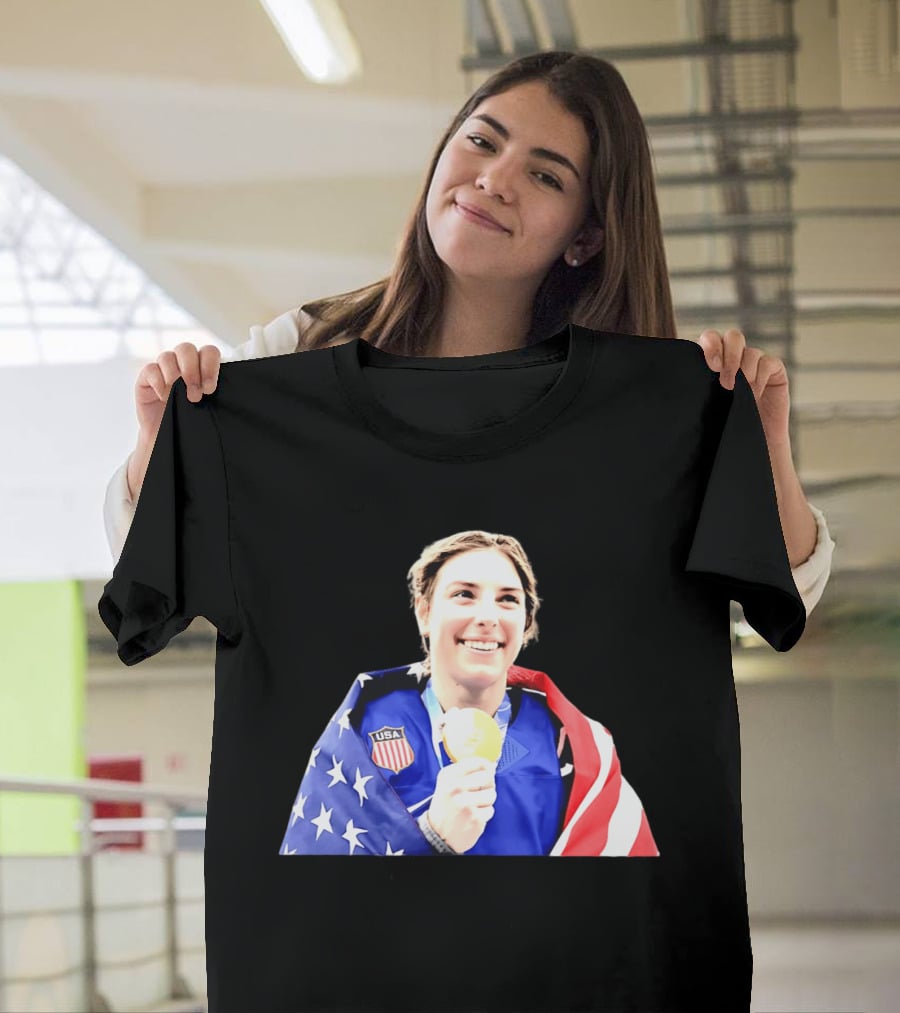 Hillary Knight USA Women's National Ice Hockey American Flag Gold Medal 2026 T-Shirt