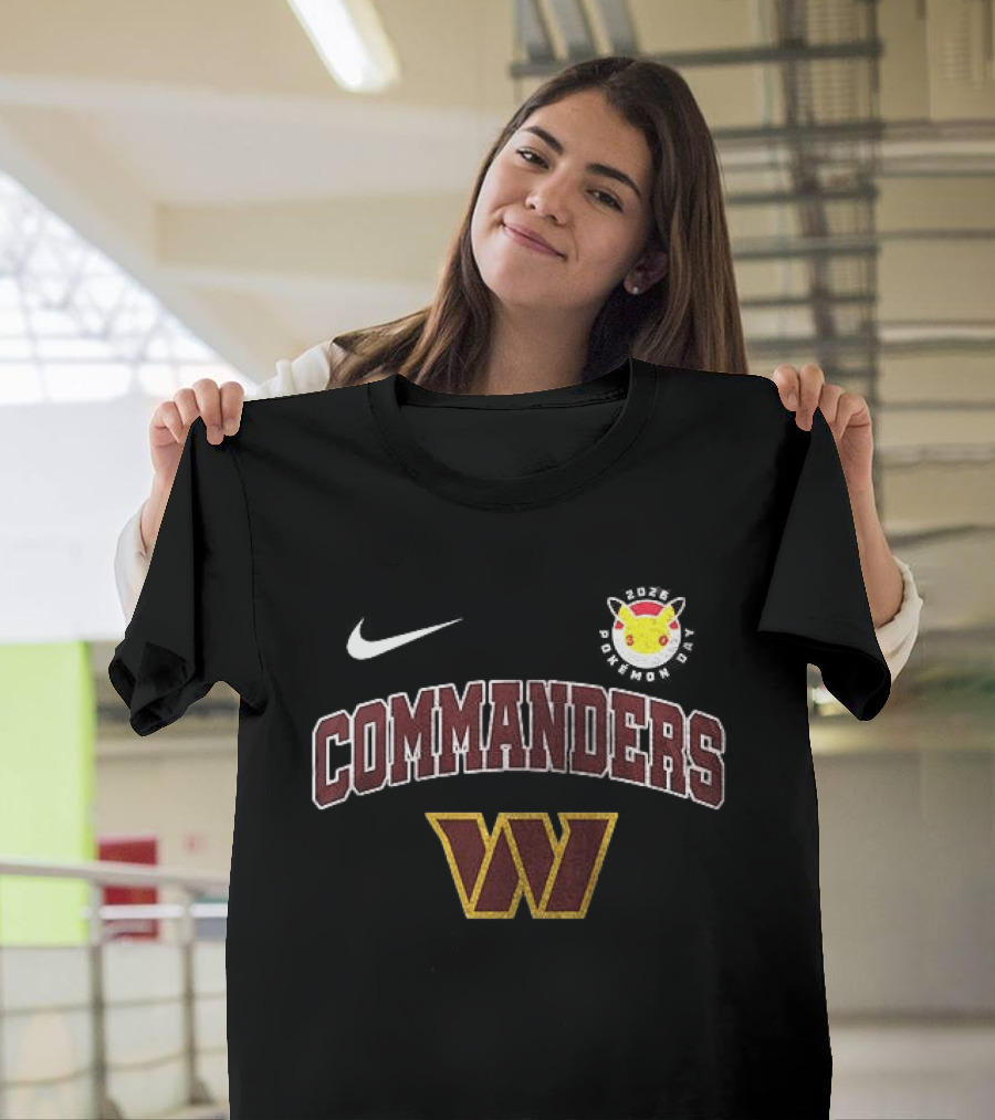 Nike X Washington Commanders Pikachu 30th Anniversary Collaboration T-Shirt