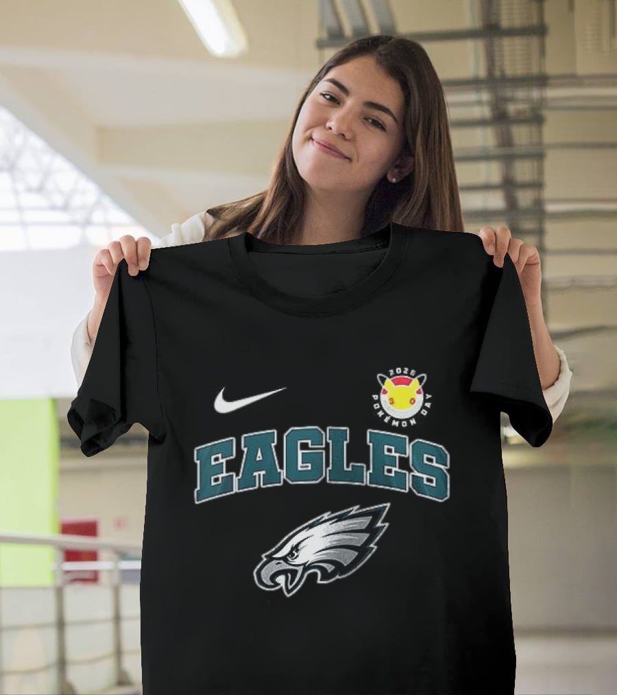 Nike Philadelphia Eagles Pikachu 30th Anniversary T-Shirt