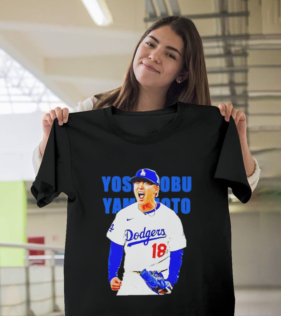 Yoshinobu Yamamoto Los Angeles Dodgers 18 Scream T-Shirt