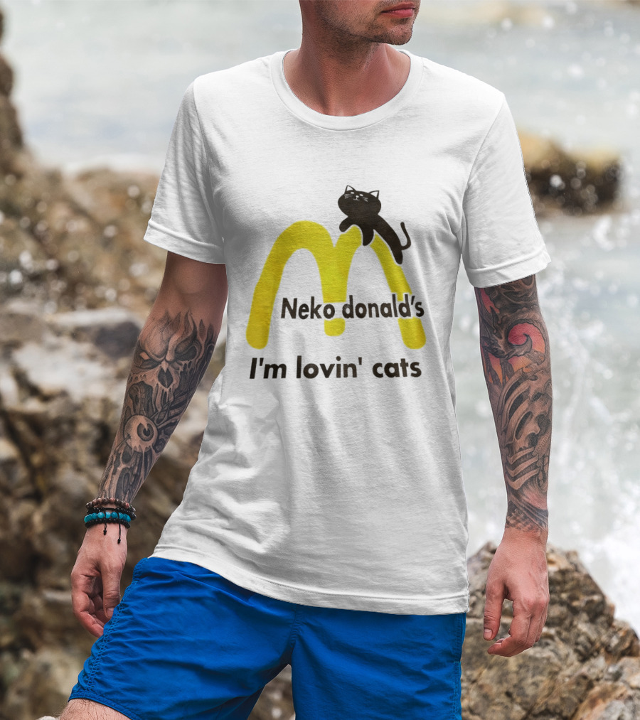 Neko Donald's I'm Lovin' Cats Black Cat Golden Arches T-Shirt