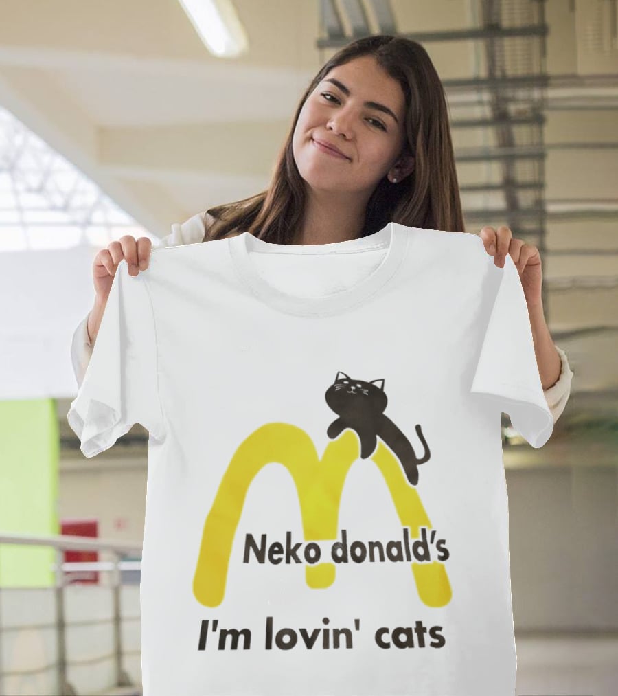 Neko Donald's I'm Lovin' Cats Black Cat Golden Arches T-Shirt