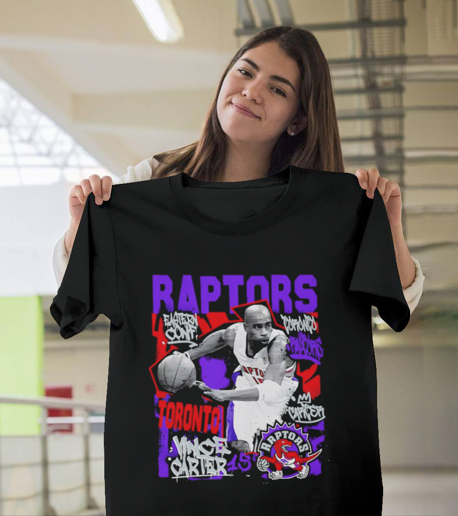 Toronto Raptors Vince Carter Chalked Up Player 15 Paint T-Shirt