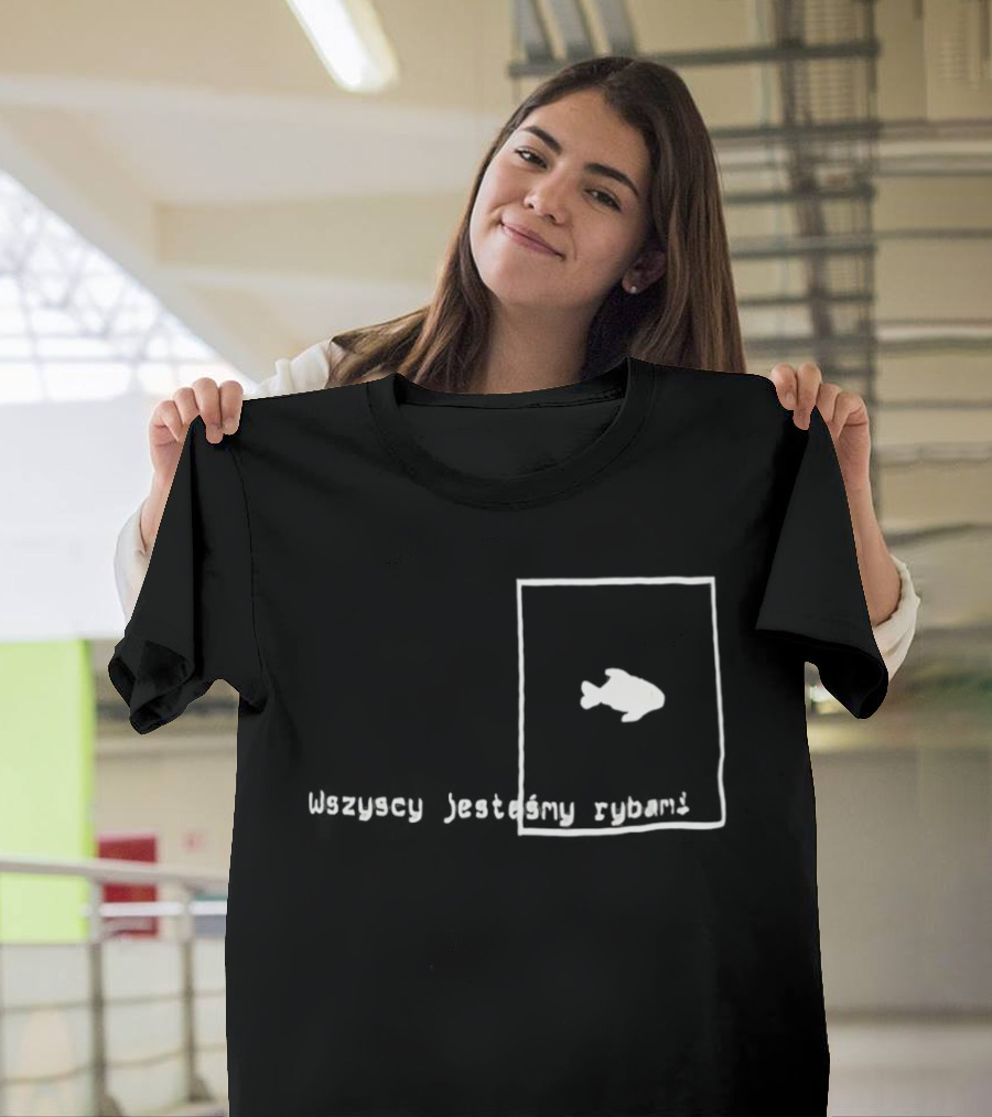 Wszyscy Jestesmy Rybami Fish Sketch Minimalist T-Shirt