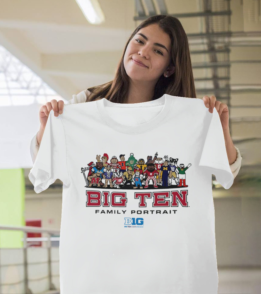 Big Ten Family Portrait All Team Characters 2026 T-Shirt