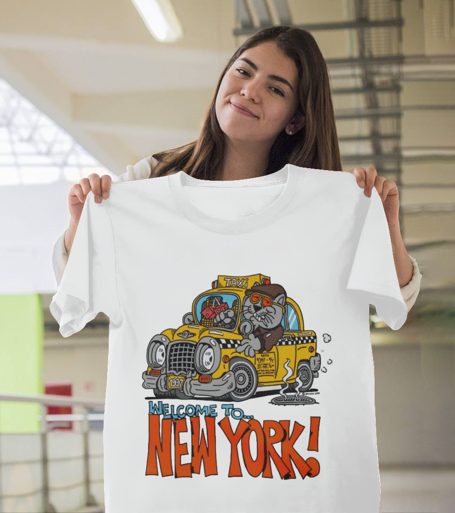 Welcome To New York Taxi Cat Adventure 1937 T-Shirt