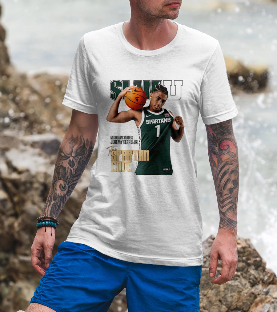 SlamU Jeremy Fears Jr Spartans The Spartan Code Michigan State T-Shirt