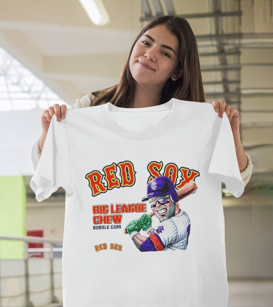 Red Sox Big League Chew Bubble Gum Baseball Batter T-Shirt