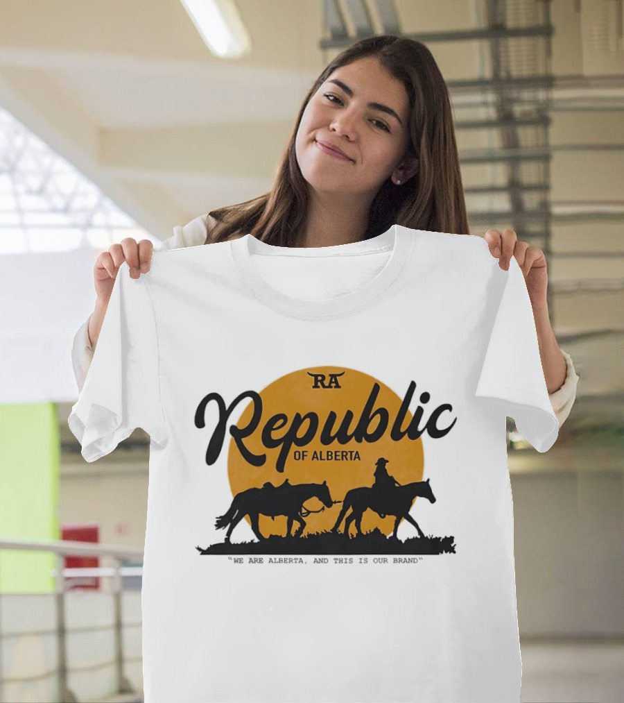 Republic Of Alberta We Are Alberta Brand Vintage Western Cowboy T-Shirt