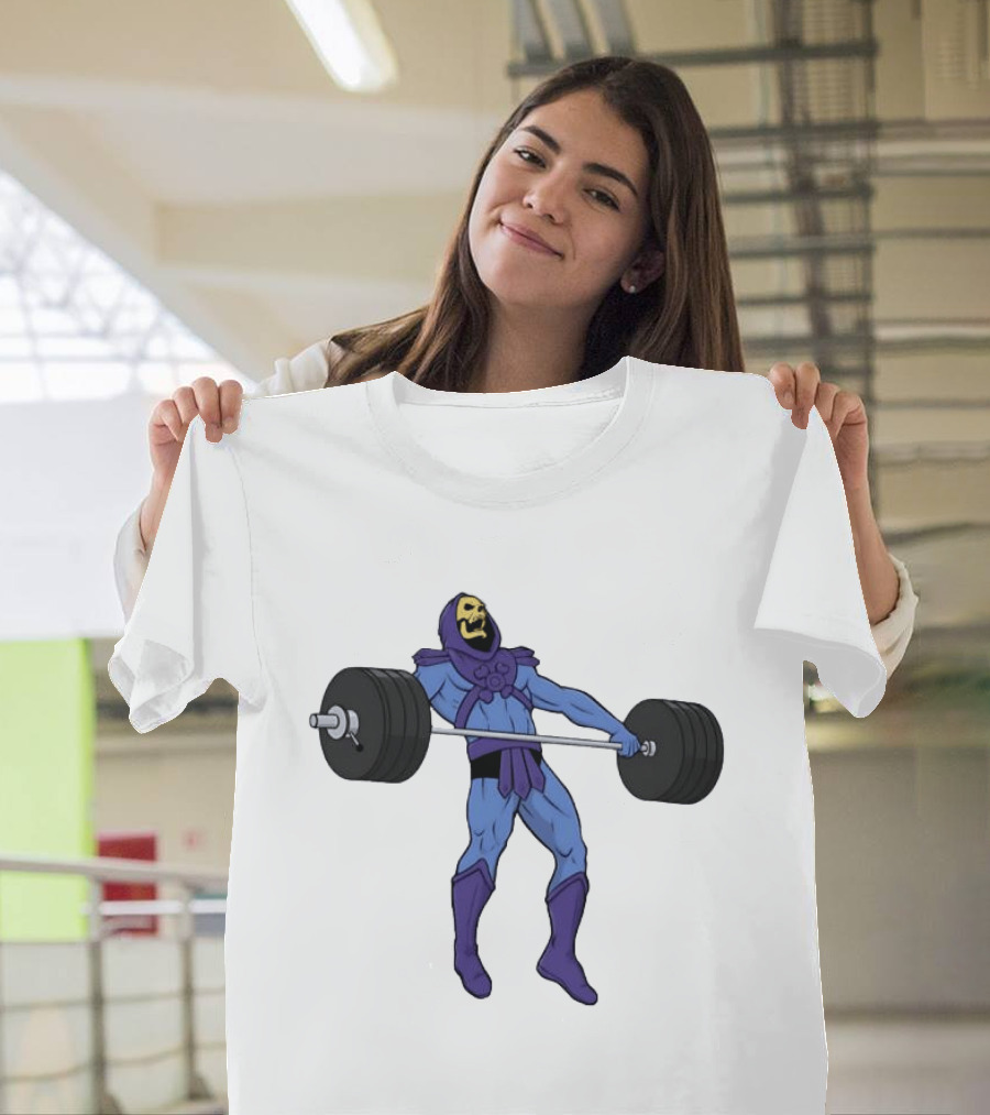 Skeletor Weightlifting Masters Of The Universe Cartoon Strength Snatch T-Shirt