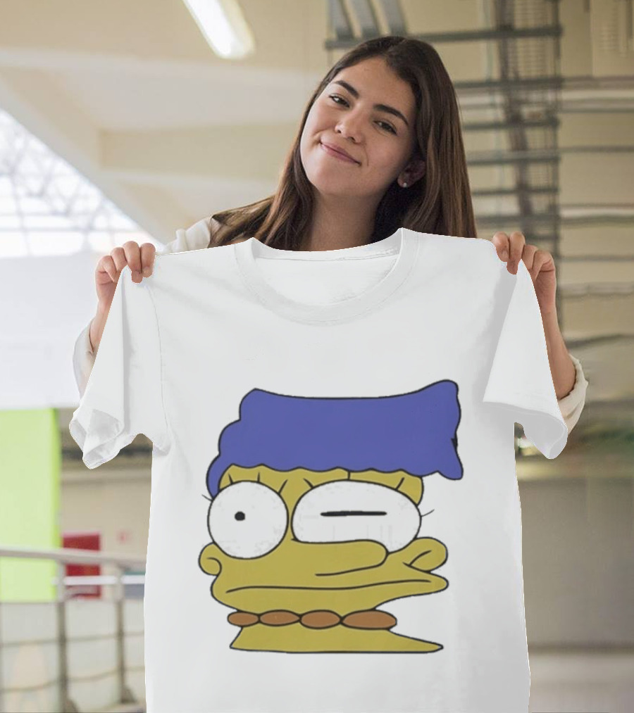 Smeared Marge Simpson Meme Face Cartoon T-Shirt