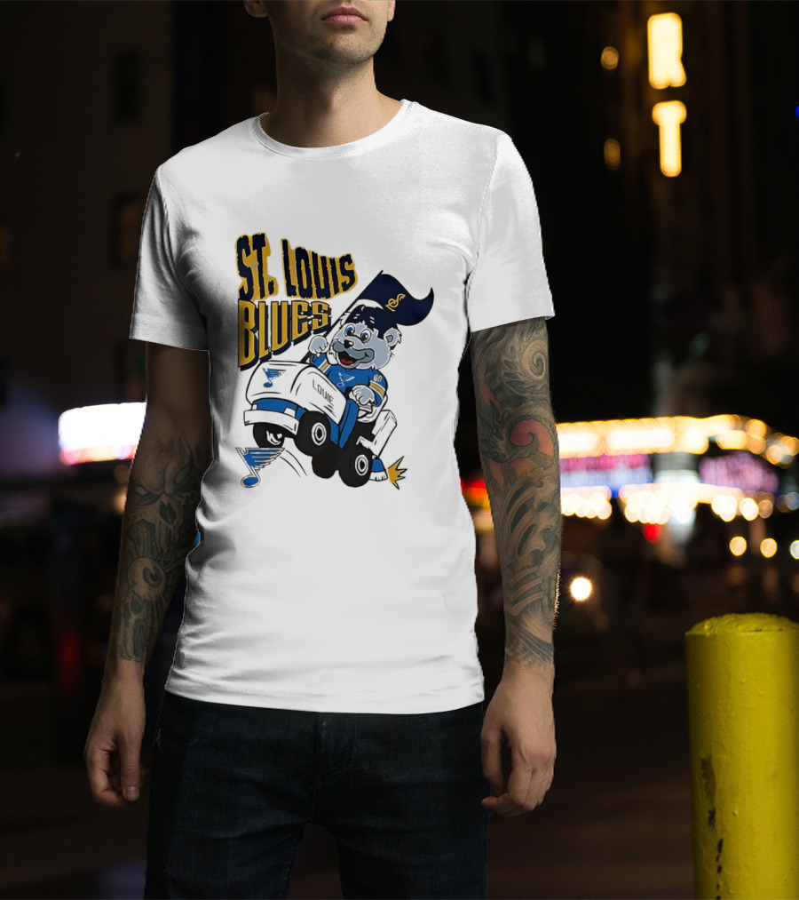 St Louis Blues Hockey Zamboni Bear Driving T-Shirt