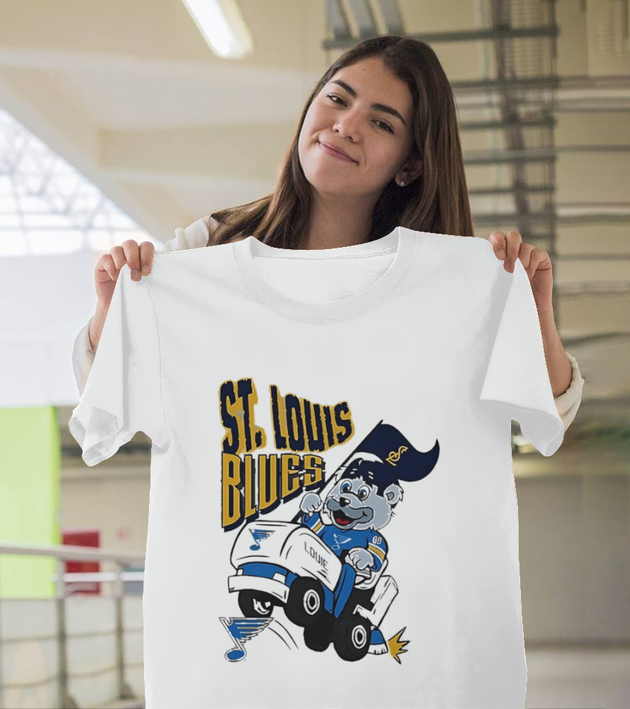 St Louis Blues Hockey Zamboni Bear Driving T-Shirt