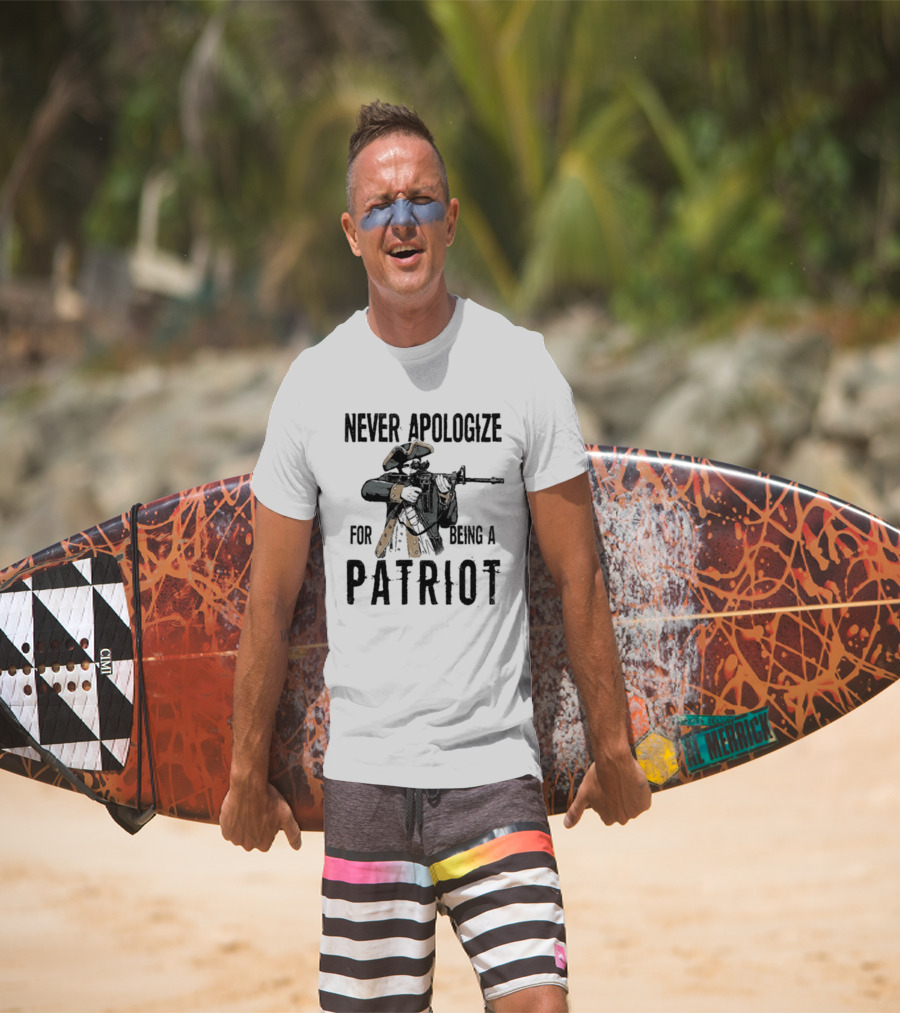 Never Apologize For Being A Patriot Revolutionary Soldier Rifle 2026 T-Shirt