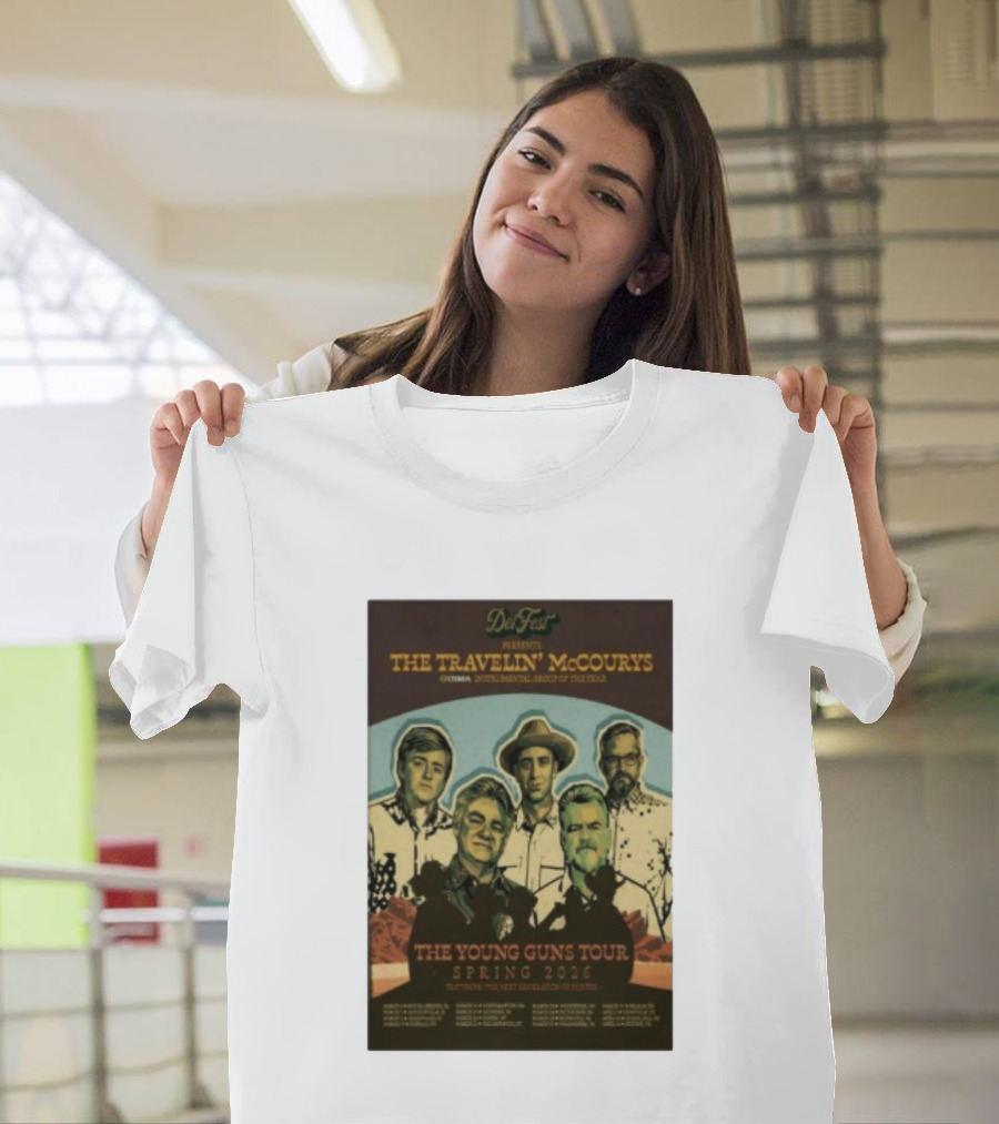 DelFest Presents The Travelin' McCourys IBMA Instrumental Group Of The Year The Young Guns Tour Spring 2026 Featuring The Next Generation Of Pickers T-Shirt