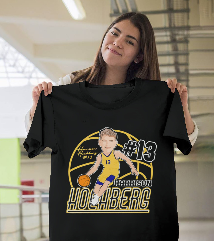 Harrison Hochberg #13 Michigan Wolverines Basketball Caricature 2026 T-Shirt