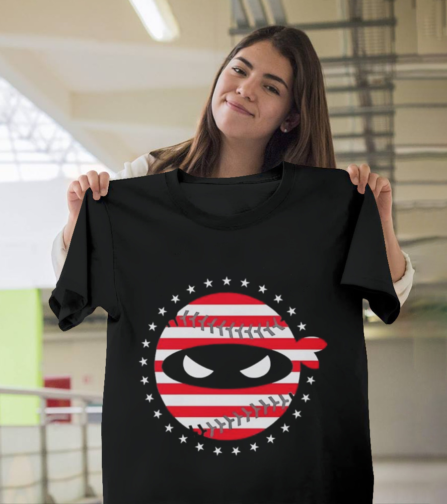 Paul Skenes Pitching Ninja Baseball Stars USA Flag T-Shirt