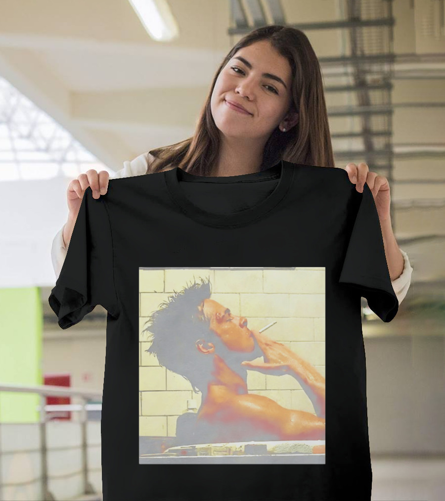 Brad Pitt Fight Club Bathroom Scene Smoking T-Shirt
