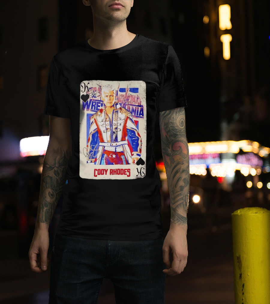 WrestleMania Cody Rhodes The American Nightmare WWE Playing Card T-Shirt