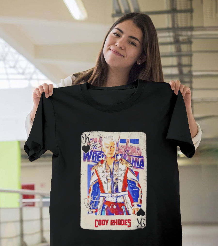 WrestleMania Cody Rhodes The American Nightmare WWE Playing Card T-Shirt