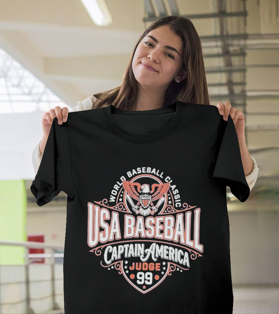World Baseball Classic USA Baseball Captain America Judge 99 T-Shirt