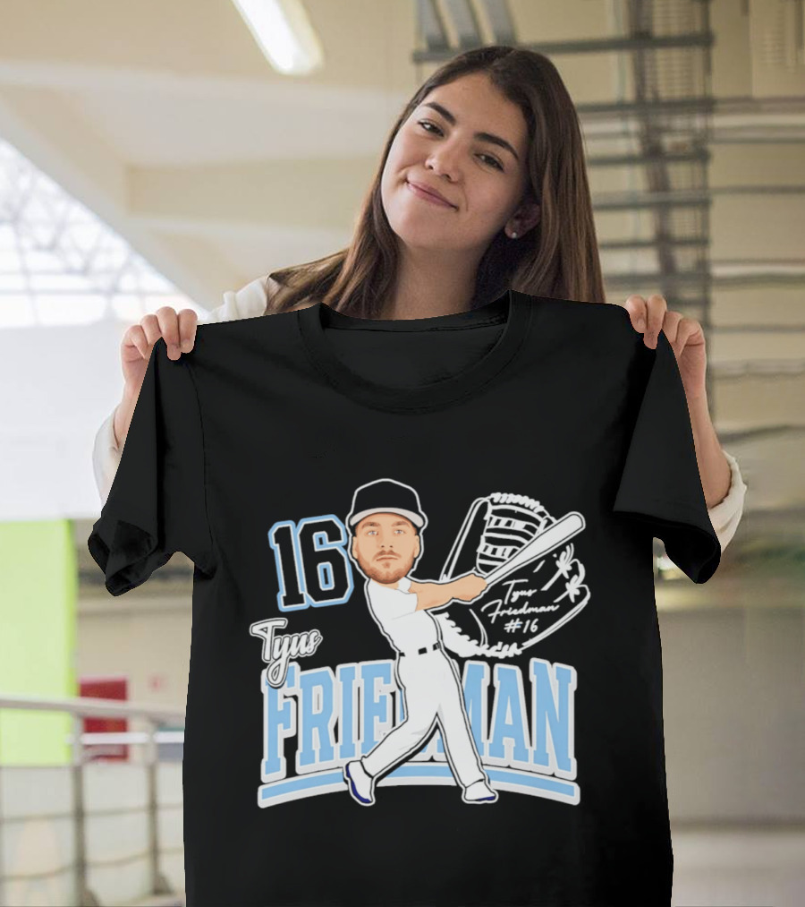 Tyus Friedman 16 Baseball Player Caricature 2026 T-Shirt