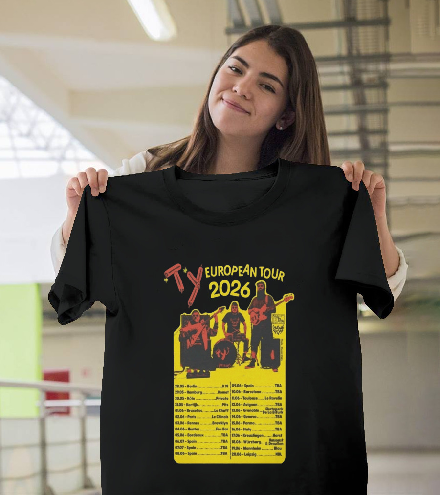 TY European Tour 2026 Band Tour Dates T-Shirt