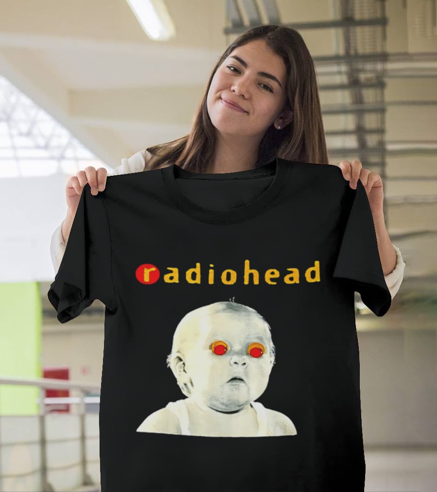 Radiohead Red Eyes Baby Face With Creepy Expression T-Shirt
