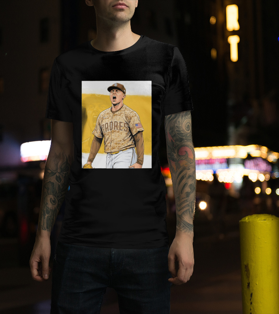 San Diego Padres Camouflage Uniform With Nike And American Flag T-Shirt