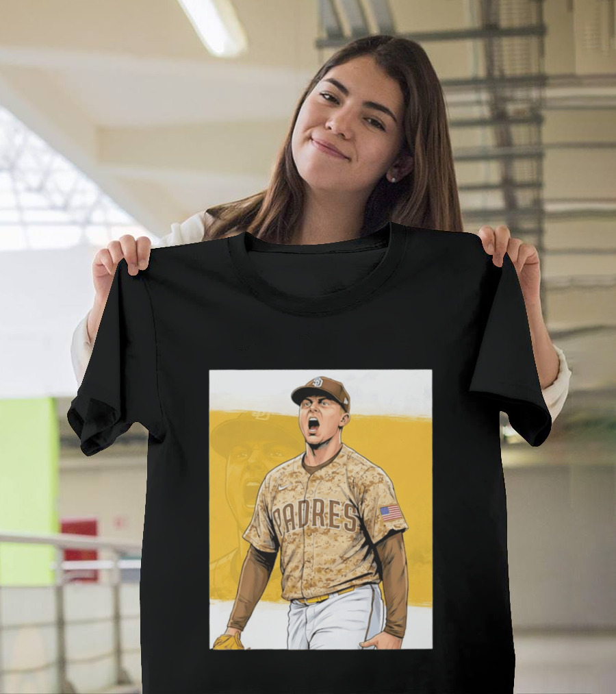 San Diego Padres Camouflage Uniform With Nike And American Flag T-Shirt