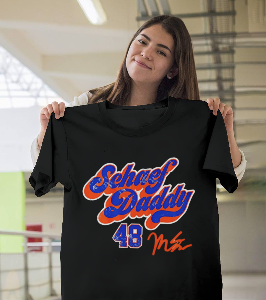 Schaef Daddy 48 Blue Orange Script Signature T-Shirt