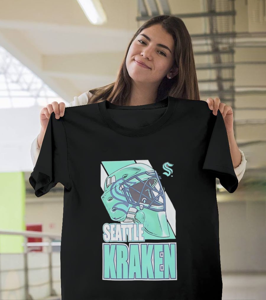 Seattle Kraken NHL Helmet Bucket Head Team T-Shirt