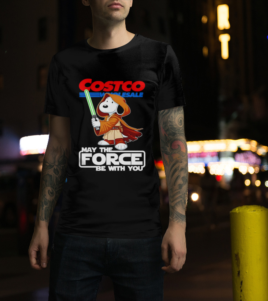 Snoopy Costco Wholesale May The Force Be With You Star Wars Jedi Lightsaber T-Shirt