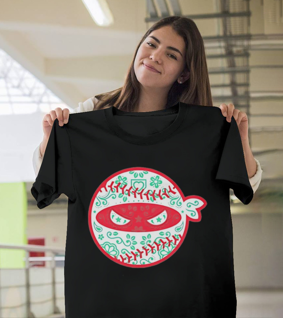 Pitching Ninja Mexico Baseball Dia De Los Muertos T-Shirt