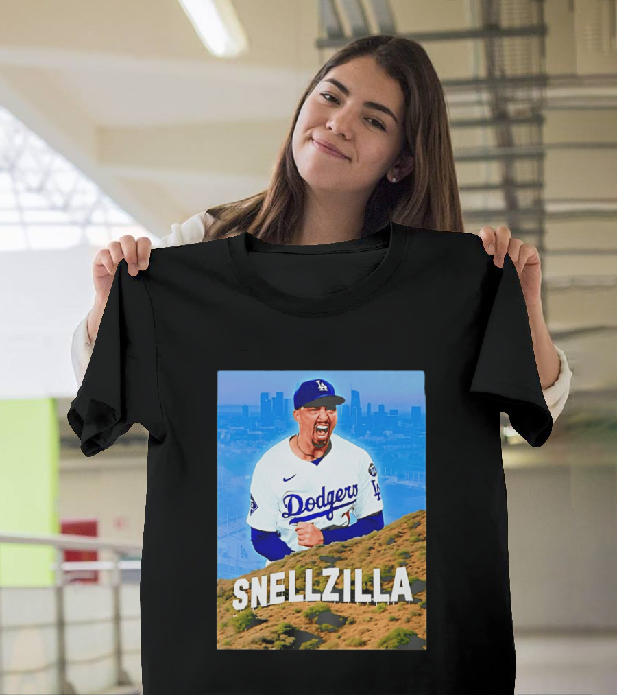 Blake Snell La Dodgers Snellzilla Los Angeles Skyline T-Shirt