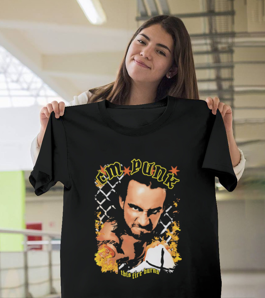 CM Punk This Fire Burns Wrestling T-Shirt