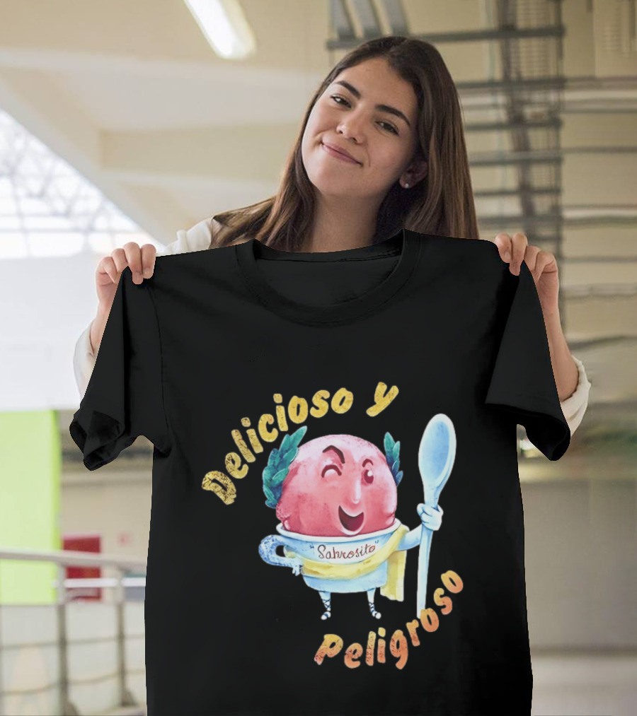 Delicioso Y Sabrosito Peligroso Helado Sonriente Dibujos Animados Cucharón T-Shirt