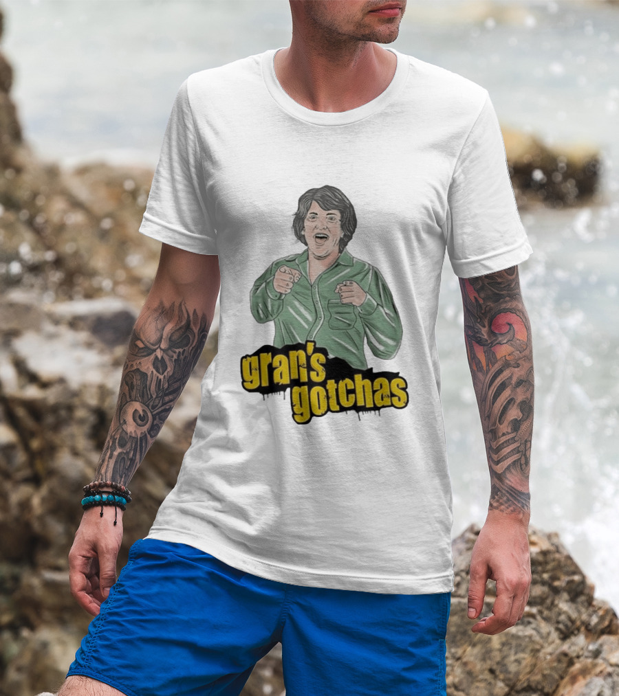 Gran's Gotchas Chris Lilley Angry Boys Character Shushing T-Shirt