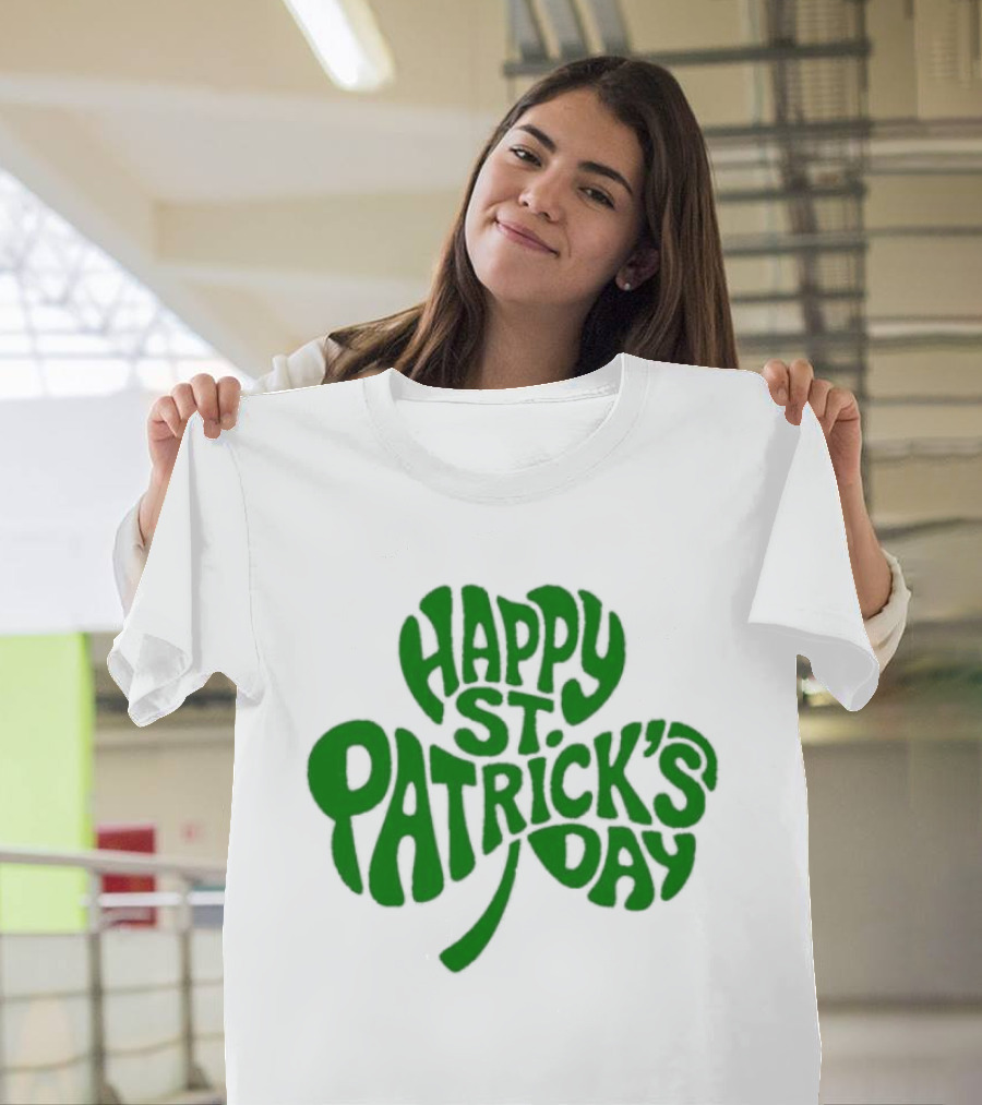 Happy St. Patrick's Day Green Clover Shamrock Celebration T-Shirt