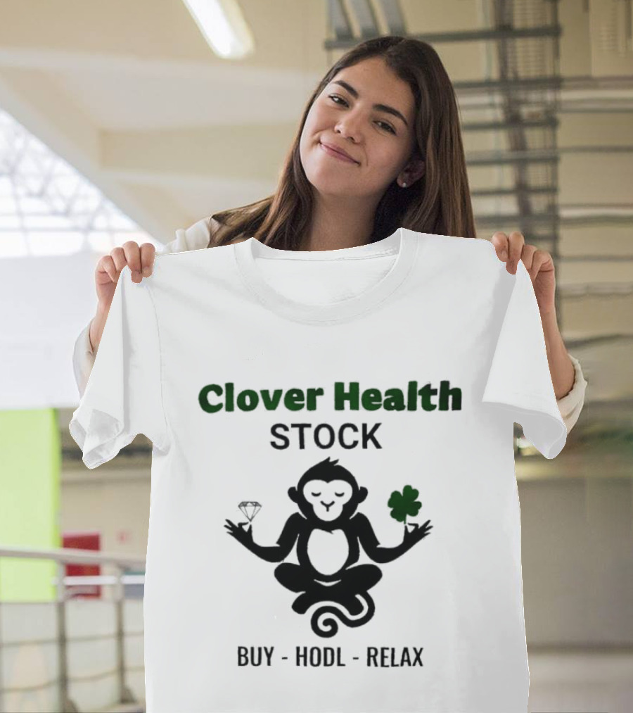 Clover Health Stock Monkey Diamond Clover Buy Hodl Relax T-Shirt