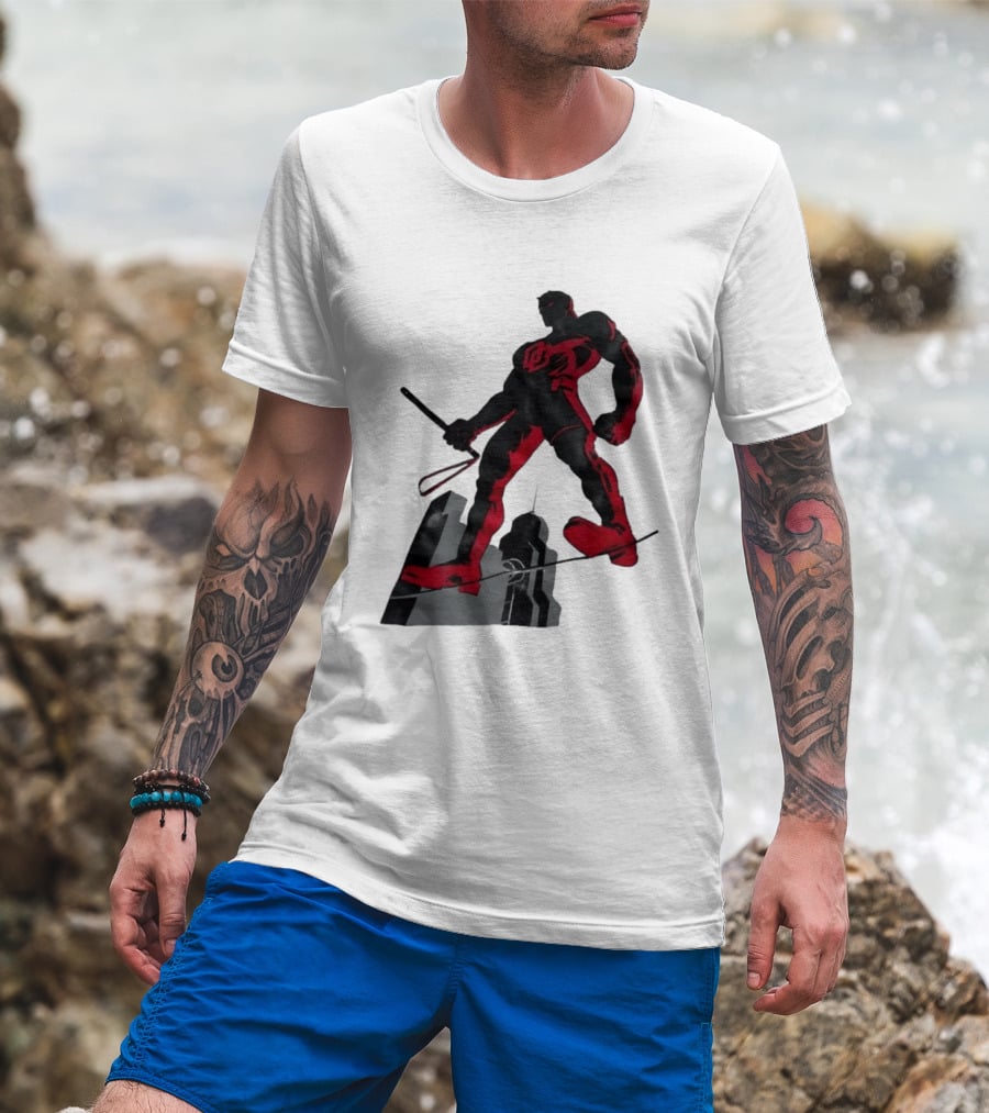 Daredevil Marvel Red Superhero Cityscape T-Shirt