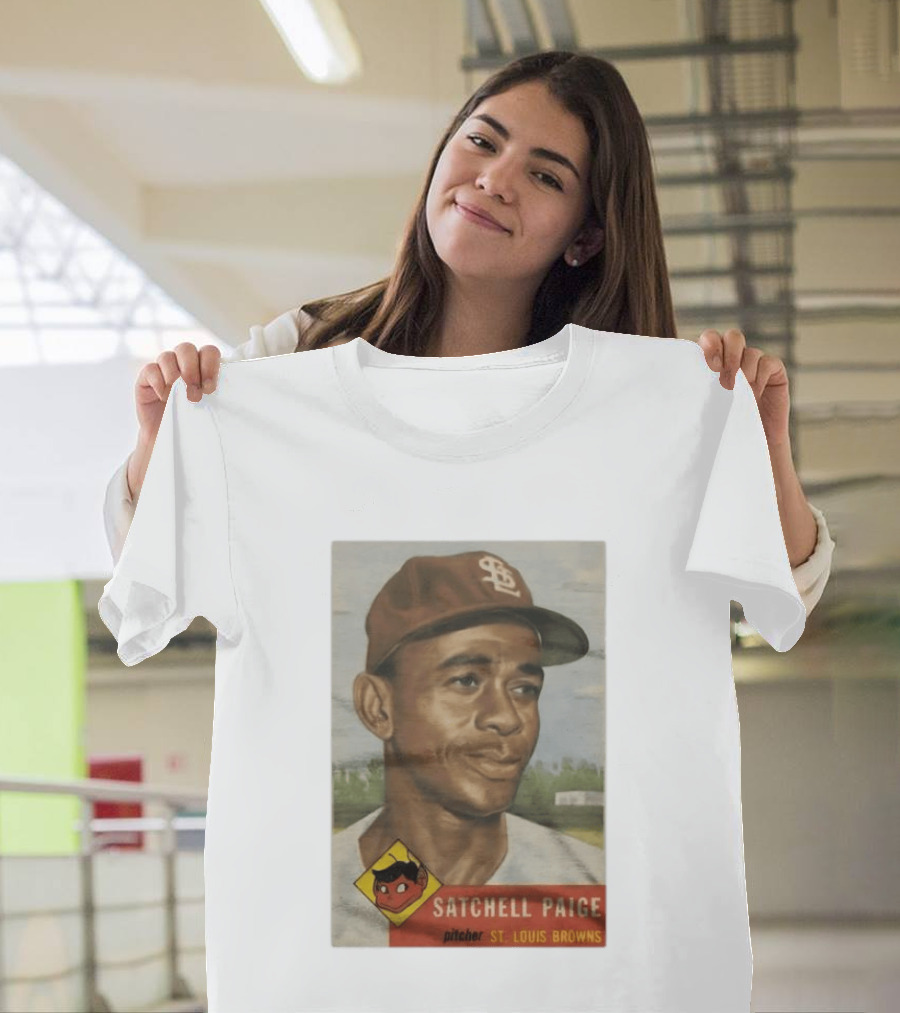 Satchell Paige St. Louis Browns Pitcher Vintage Baseball Card T-Shirt