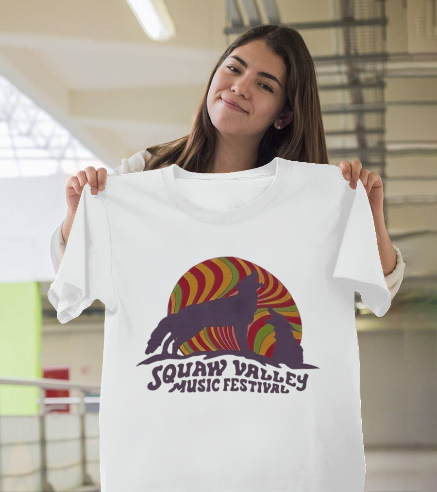 Squaw Valley Music Festival Psychedelic Wolf And Sunburst T-Shirt