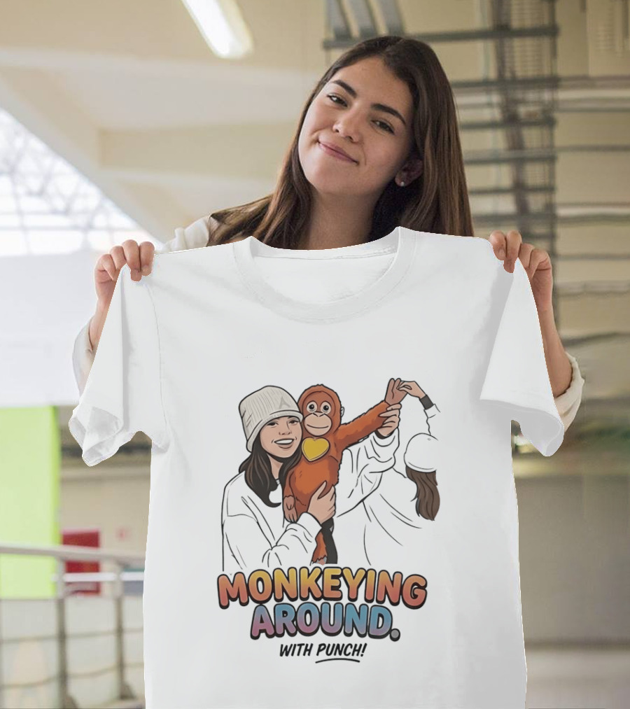 Monkeying Around With Punch Playful Fun T-Shirt