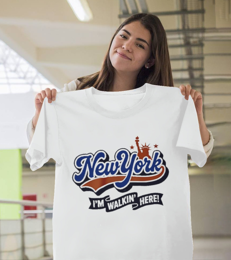 New York I'm Walkin' Here Statue Of Liberty Stars T-Shirt