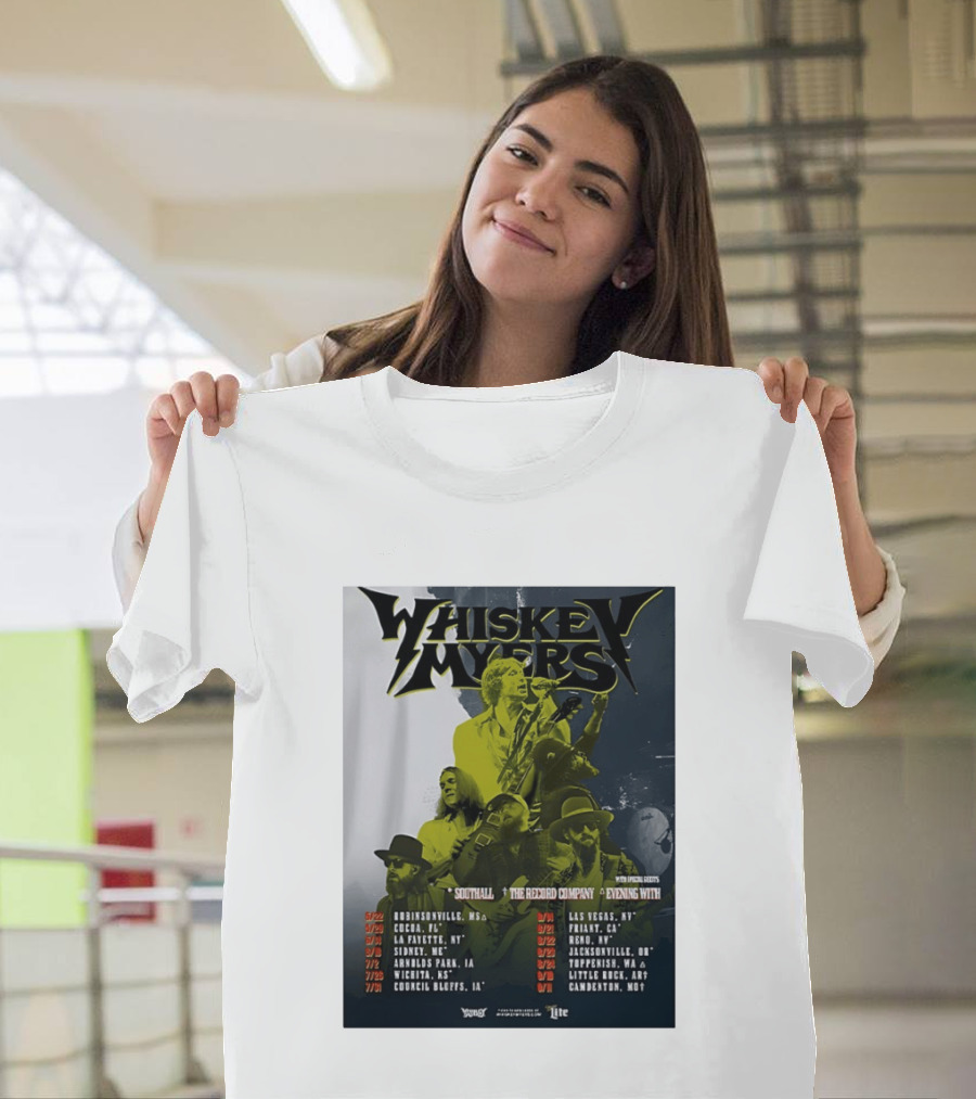Whiskey Myers 2026 Tour North America Dates With Southall And The Record Company T-Shirt