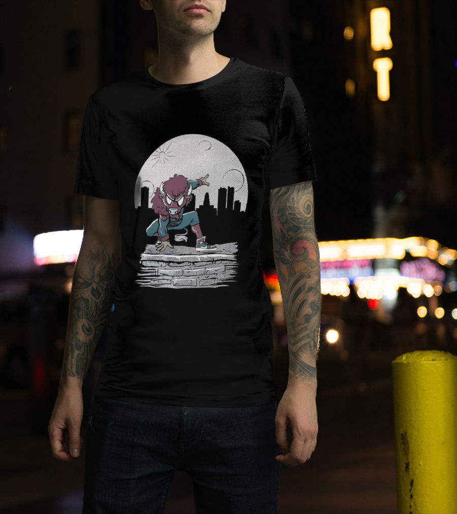 Bison Be A Hero Buffalo Bills Cityscape Dynamic Pose T-Shirt