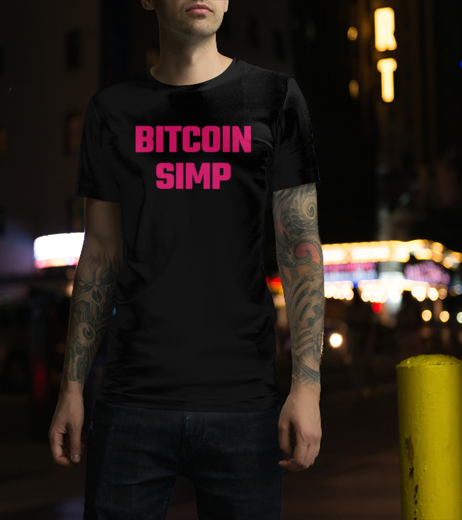 Bitcoin Simp Pink Block Letters T-Shirt