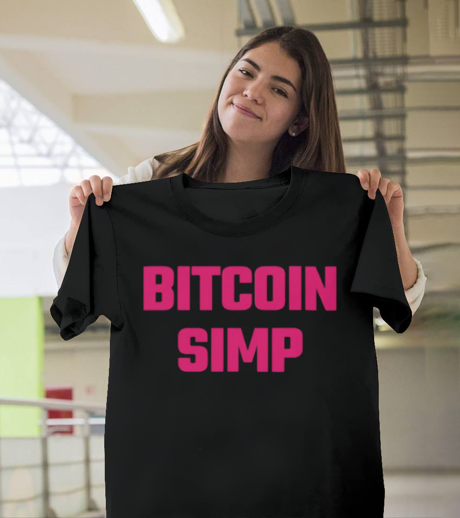 Bitcoin Simp Pink Block Letters T-Shirt