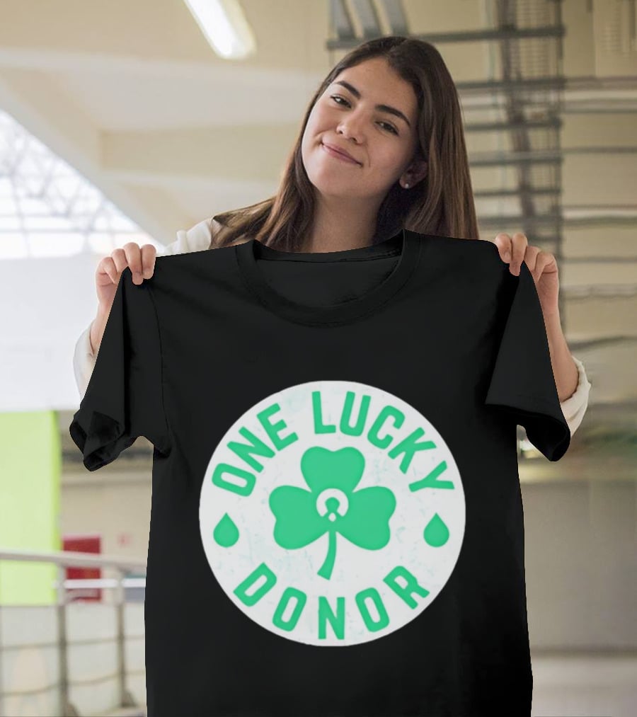 One Lucky Donor Clover Leaf Saint Patrick's Day T-Shirt
